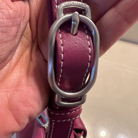 Cole Haan Baguette Barbie pink shoulder bag w front pocket, side zippered pocket - Picture 3 of 12